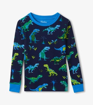 Boys Sharptooth Rex Long Sleeve Pajama Set