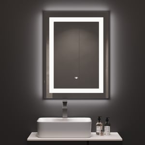 23.6" x 31.5" Gesture Control Frameless Rectangle LED Bathroom Mirror with Anti-Fog & Bluetooth Speaker