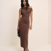 Brown Bethany Jersey Midi Dress