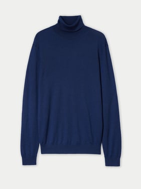 Cashmere-Silk Turtleneck Sweater - L / mood indigo / MK54A-7019/0000