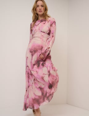Pink Floral Phoenix Maxi Dress