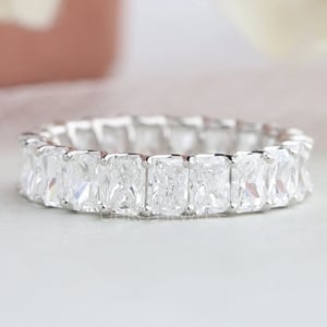 Radiant Cut Lab Grown Diamond Eternity Ring - 950 Platinum / 9.00 US