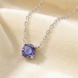 Amethyst Moissanite Crystal Sterling Silver Necklace