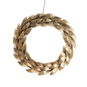 12" Mixed Metal Wreath with Leaves