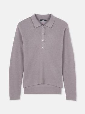 Women's Cashmere Polo - L / stucco / WK833-1676
