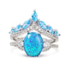 Jeulia Opal Stackable Sterling Silver Ring Set