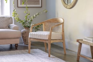 nkuku Nabhi Mango Wood & Cane Occasional Dining Chair | Seating | One Size | Natural
