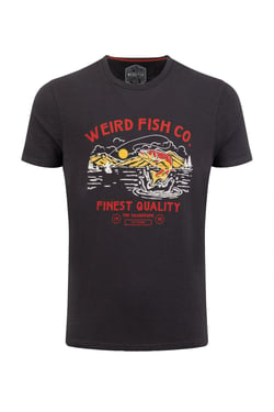 Weird Fish Fish Out Of Water Front Print Graphic T-Shirt Coal Size XL