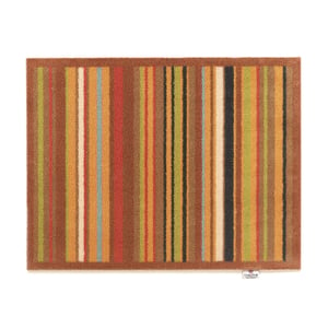 Stripe 70 Red/Brown Washable Doormat - 65x85cm