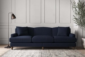 nkuku Deni Sofa | Make To Order | Super Grand | Brera Linen Indigo
