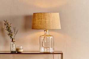 nkuku Edina Recycled Glass Table Lamp | Lamps | Small | Clear