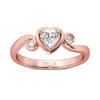 Jeulia Three Stone Heart Cut Sterling Silver Ring
