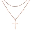 Layered Cross Necklace Rose Gold