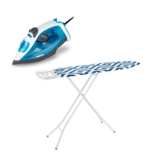 1800W Fast Heat-Up Steam Clothes Iron & Ironing Board Set