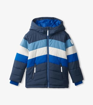 Black & Blue Kids Puffer Jacket