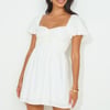Riser Linen Blend Mini Dress White