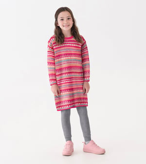Girls Sunset Stripe Sweater Dress