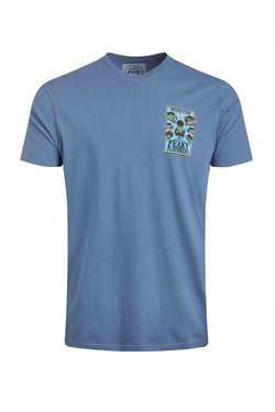Weird Fish Peaky Flounders Back Print Artist T-Shirt Mid Blue Size S