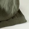 Olive Green 100% Linen Loop Top Curtain (Single)
