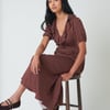 Brown Polka Dot Fae Midi Dress