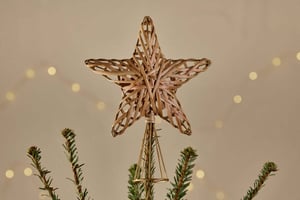 nkuku Katana Cane Tree Topper | Christmas Decorations | One Size | Natural