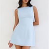 Dream Paddock Gingham Mini Dress Blue