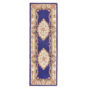 Shensi Aubusson Rug Runner in Navy Blue - 67x210cm