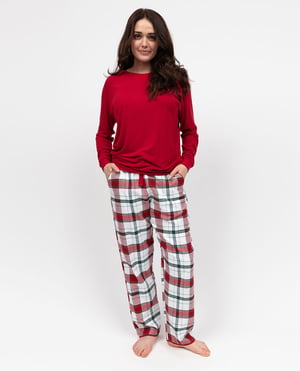 Blaze Womens Slouch Jersey Top and Brushed Check Pyjama Set - 28