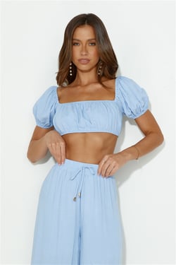 Totally Chill Crop Top Blue