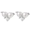 Pyramid Pearl Stud Earrings Sterling Silver