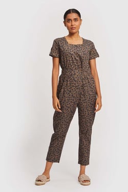 Spotted Overlap Jumpsuit - Spotted / XS