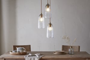 nkuku Lumina Fluted Recycled Glass Cluster Light | Lights | One Size | Clear