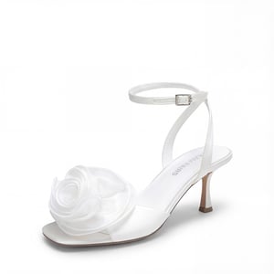 DREAM PAIRS Comfortable Elegant Floral Kitten Heeled Sandals