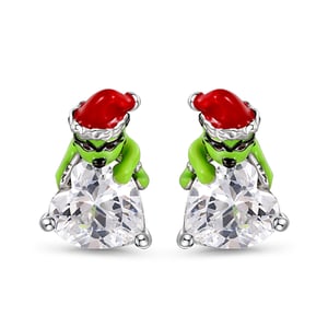 Jeulia Hug Me "Welcome Christmas" Heart Cut Sterling Silver Earrings