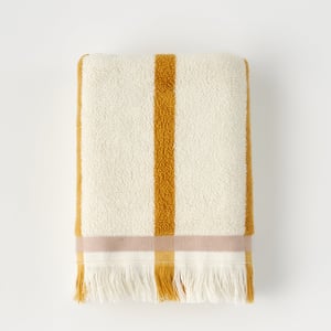 Ella Striped Cotton Hand Towel - Mustard