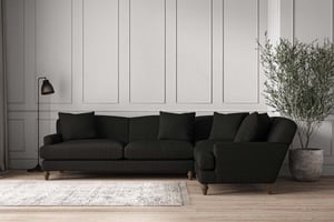 nkuku Deni Right Hand Corner Sofa | Make To Order | Grand | Brera Linen Charcoal