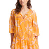 Palm Paradise Tier Kaftan Rockmelon - S