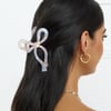 Ribbon Bows Claw Clip Purple