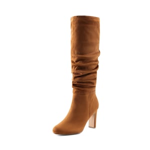 DREAM PAIRS Women   s Suede Slouchy Knee High Boots