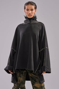 AKIRA Over It Turtle Neck Oversized Sweatshirt | Size Large/XL