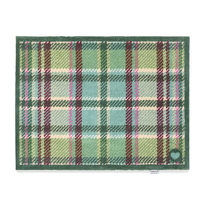 Tartan Green Washable Doormat - 65x85cm
