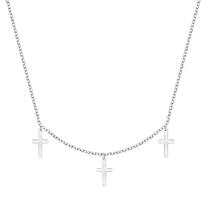 Small Cross Necklace Silver