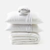 QE Home 6-Piece Cold Sleeper Bedding Essentials Starter Bundle, White, Double