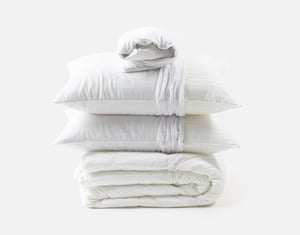 QE Home 6-Piece Cold Sleeper Bedding Essentials Starter Bundle, White, Double