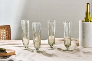nkuku Sigiri Champagne Glass Set Of 4 | Glassware | Clear