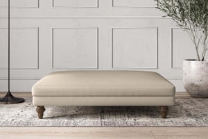 nkuku Deni Dining Footstool | Make To Order | Grand | Recycled Cotton Stone