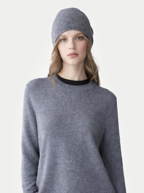 $99 Cashmere Hat & Sweater - XL / stone gray / WK203/AK98-74