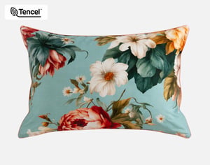 QE Home Rosetti Floral Pillow Sham, Floral, Blue, King