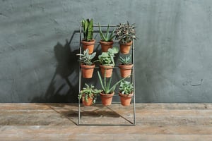 nkuku Jara Terracotta Planter Stand | Vases & Planters | One Size | Terracotta & Iron