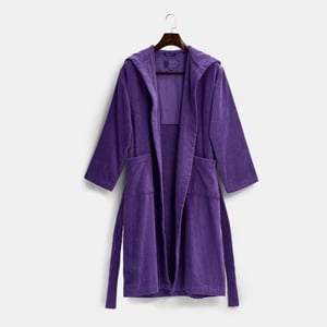 Signature Hooded Robe X-Large Royal Purple Signature Robe Terry , Luxury Organic Bathrobes for Women and Men , PROSSIONI